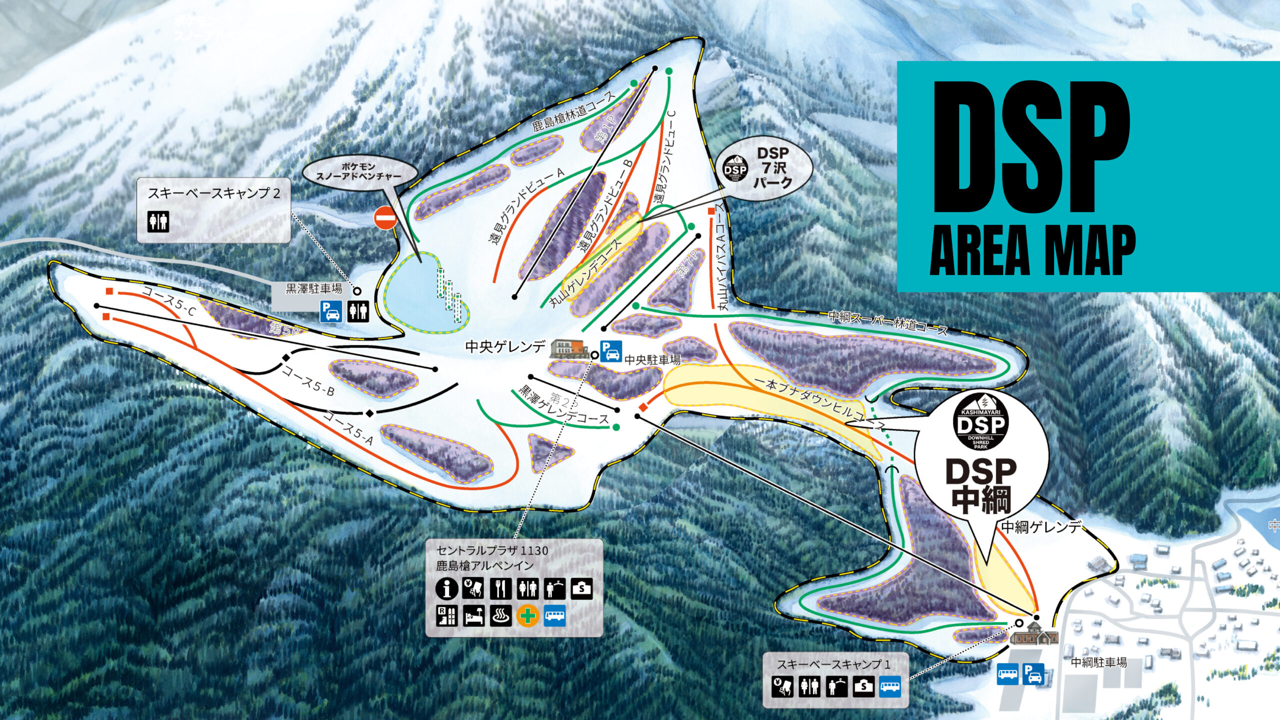 DSP DOWNHILL SHRED PARKのエリアマップ