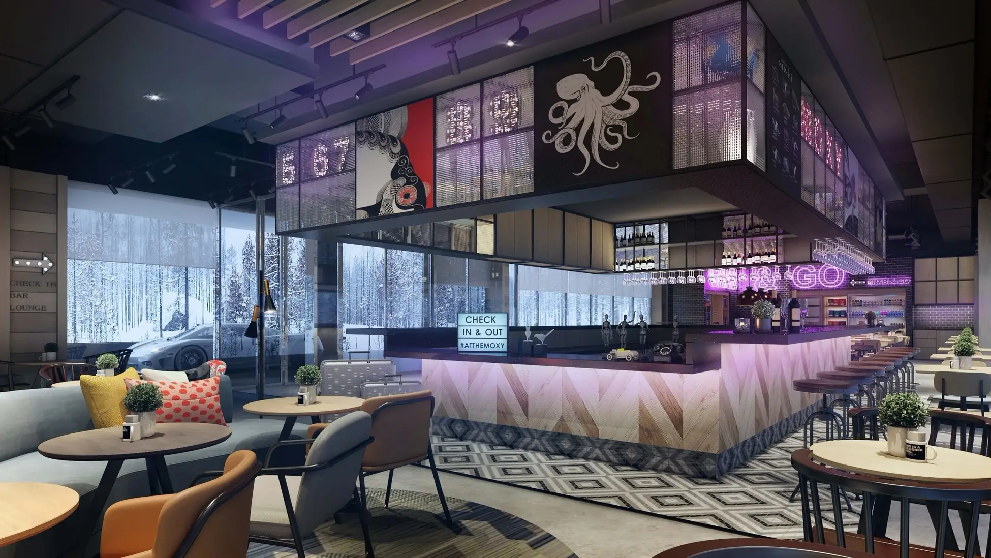 モクシー・ニセコビレッジのMoxy Bar